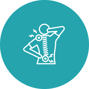 Person with back pain illustration.